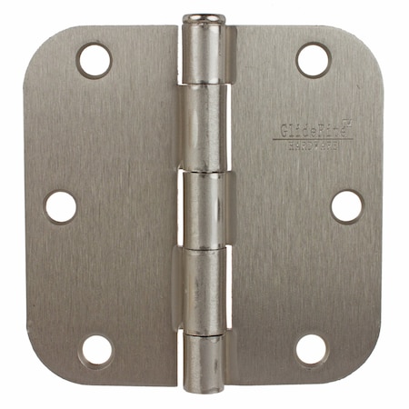 Gliderite Hardware 3-1/2 in. Satin Nickel Door Hinge with 5/8 in. Corner Radius - 3558-SN 3558-SN-1